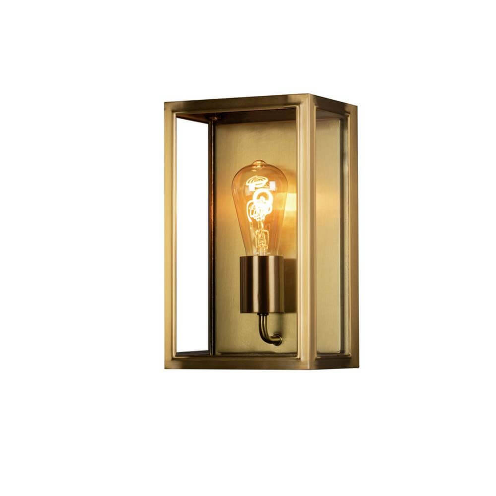 Carpi Wandleuchte Stahl IP44 mit klarem Glas und E27 Fassung, modernes Design, 3 Farben erhältlich.