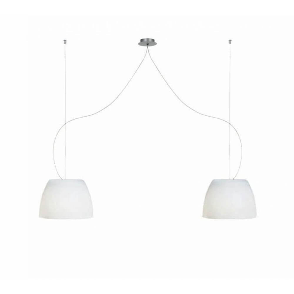 Casablanca Pendellampe Mara 2-flammig mit zwei schönen Lampenschirmen in modernem Design.