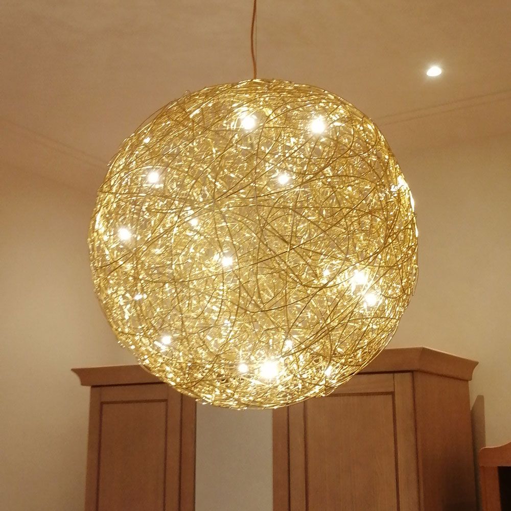 Catellani & Smith Fil de Fer LED Hängelampe Drahtgeflecht Dimmbar, leuchtende Drahtkugel mit warmem Licht