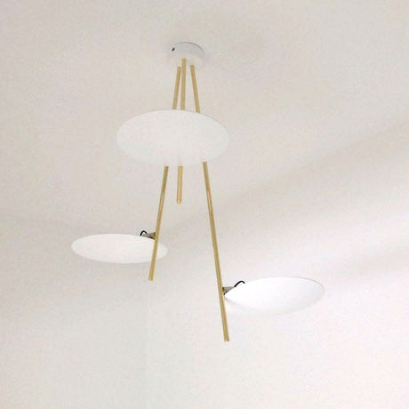 Catellani & Smith Lederam C3 LED ceiling light with three white discs and graceful lines.