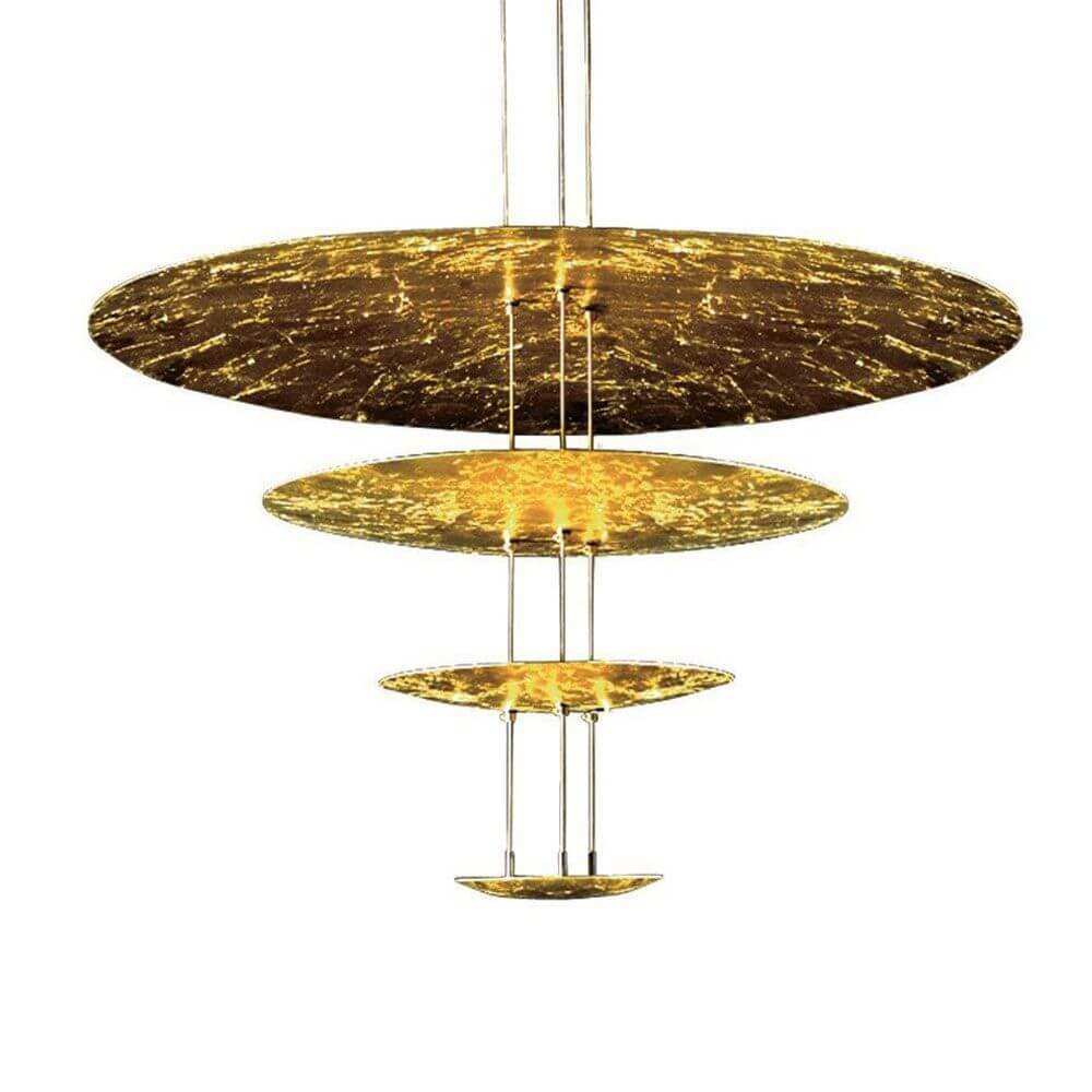 Catellani & Smith Macchina della Luce mod. A LED Hängelampe Ø 80, 50, 30, 18cm in goldfarbenem Design.