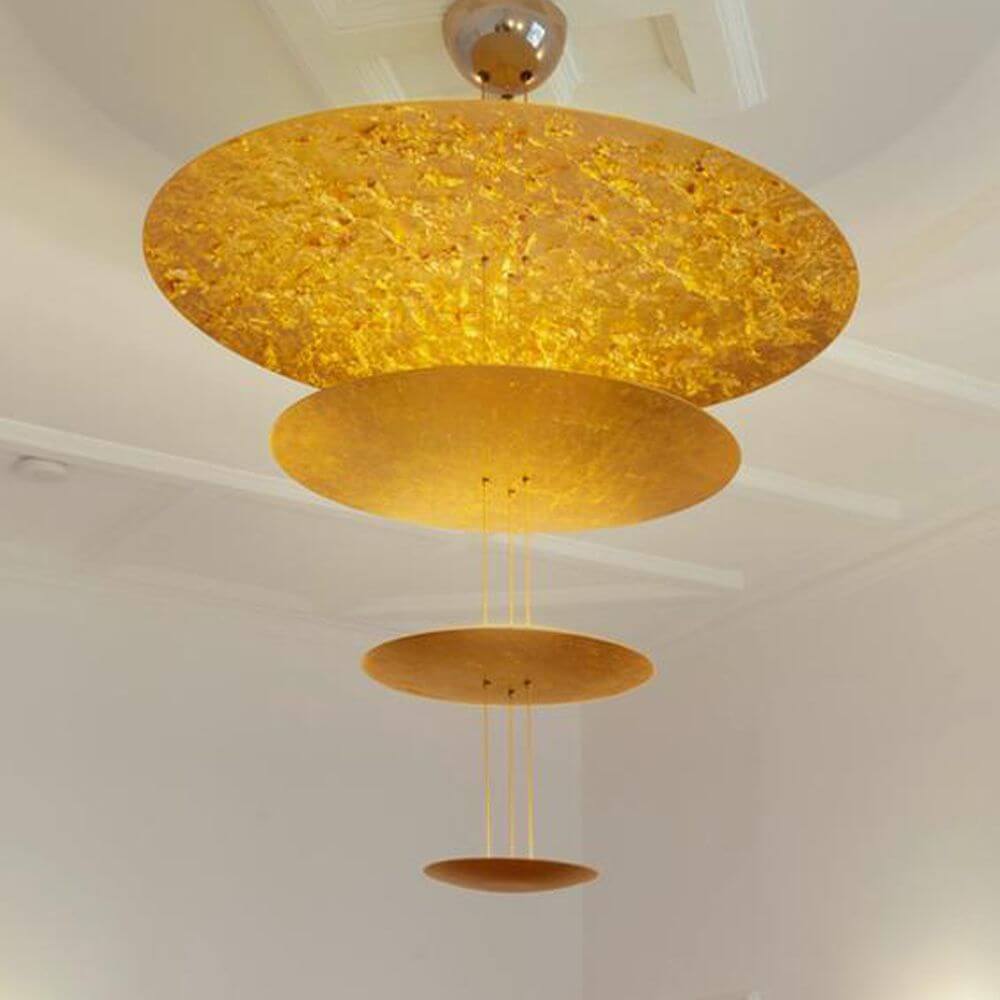 Catellani & Smith Macchina della Luce mod. A LED Hängelampe Ø 80, 50, 30, 18cm in goldfarbigem Design.