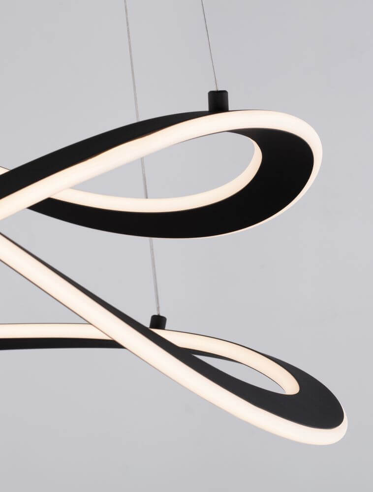 Celestia LED Pendelleuchte 2-flammig Ø 60cm 3000K in modernem Design mit geschwungenen Linien