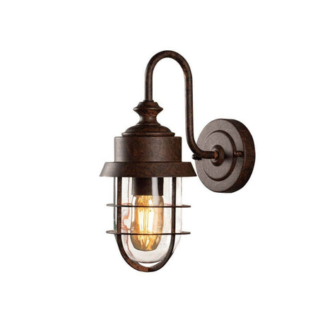 Cerignola udendørs væglampe i vintage stil lavet af massivt stål med rustlook.