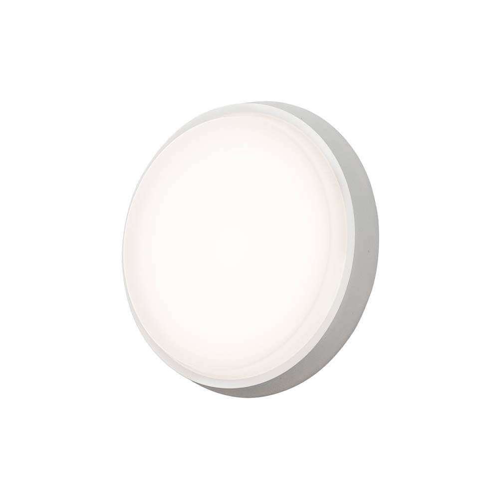 Cesena LED Außen Wand- & Deckenleuchte Rund Weiß in modernem Design für Außenbereiche.