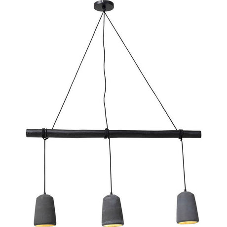 Charmerende Dining Beton hængelampe med tre betonlampeskærme i moderne design.