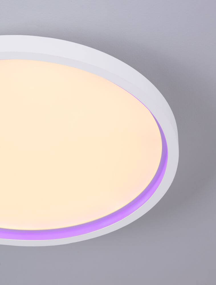 Chet LED Deckenleuchte 2-flammig 2700 5000K Weiß in elegantem Design mit sanfter Beleuchtung.