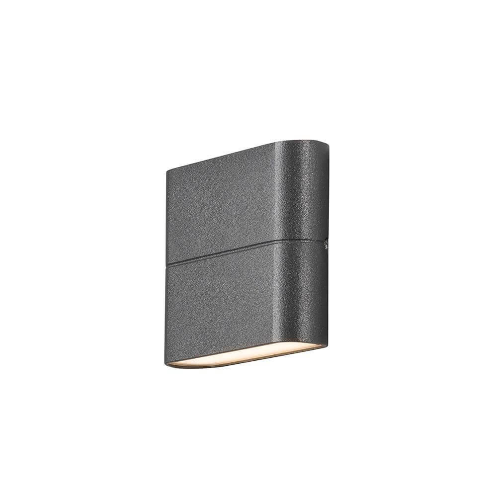 Chieri LED Außen-Wandleuchte Anthrazit, opales Acrylglas an einer Wand montiert, stilvoll und modern.
