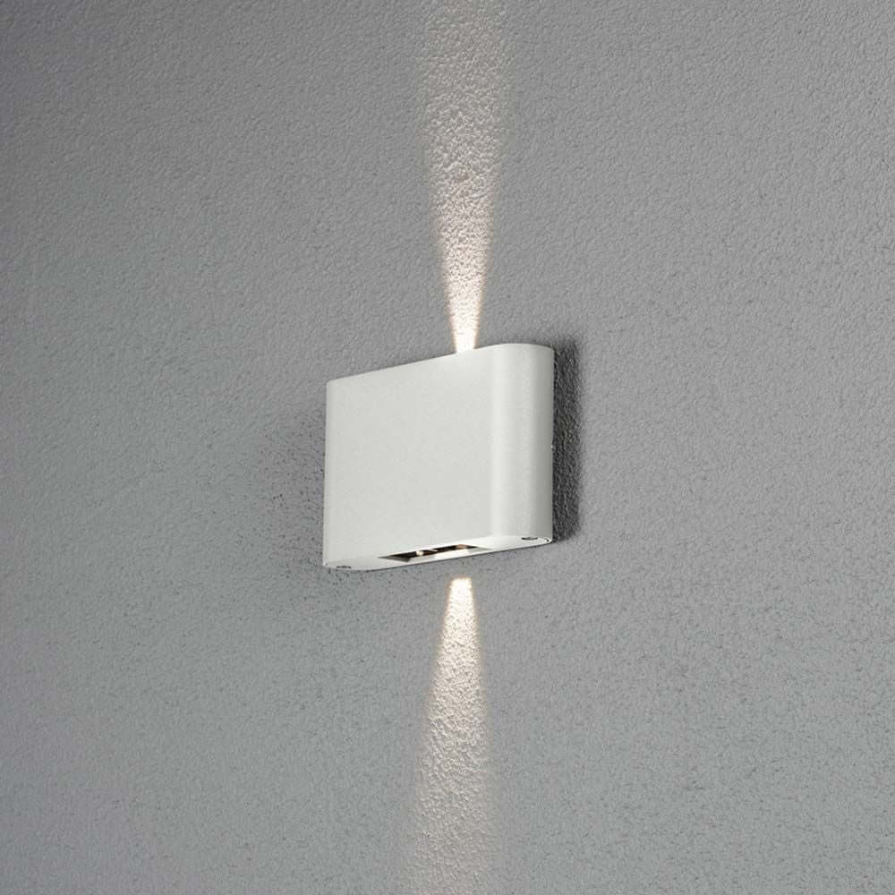 Chieri LED Außen Wandleuchte Up & Downlights in Weiß, verstellbares Licht für die Wandgestaltung.