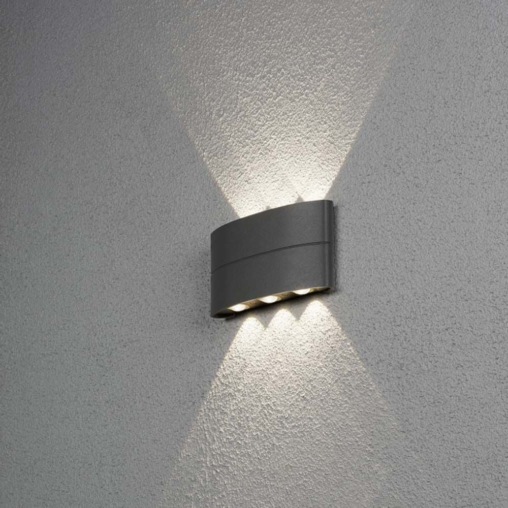 Chieri LED Außenwandleuchte aus Aluminium in Anthrazit, stilvolle Wandbeleuchtung für Außenbereiche.