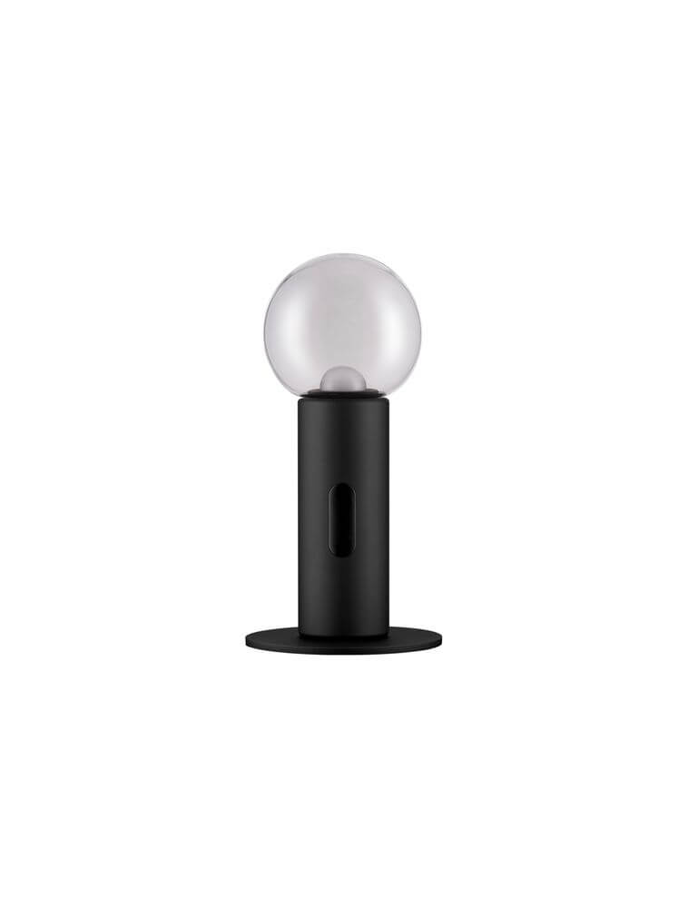 Chronos LED Tischleuchte 3000K in modernem, minimalistischem Design mit runder Glaskugel.