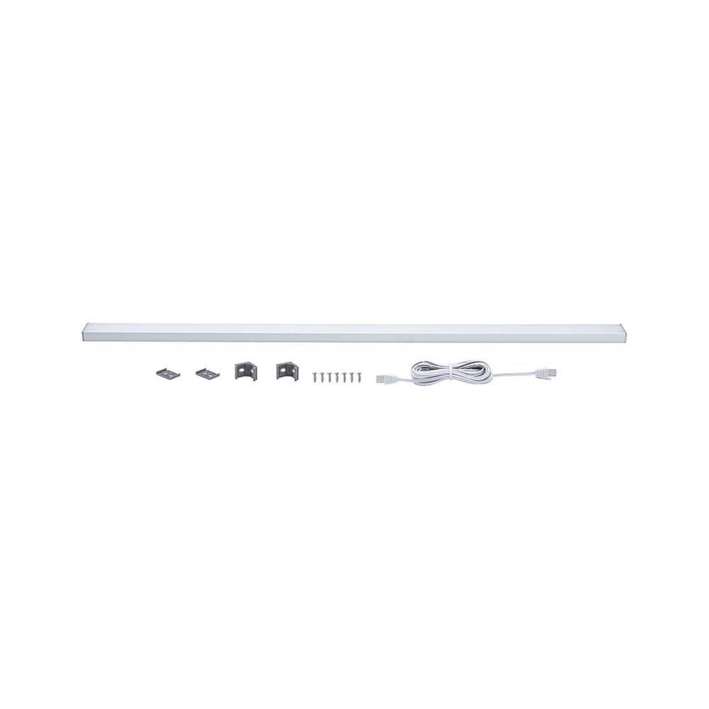 Clever LED Küchenlampe Barre 55cm Weiß, Chrom-Matt mit Montagezubehör und 2m Kabel