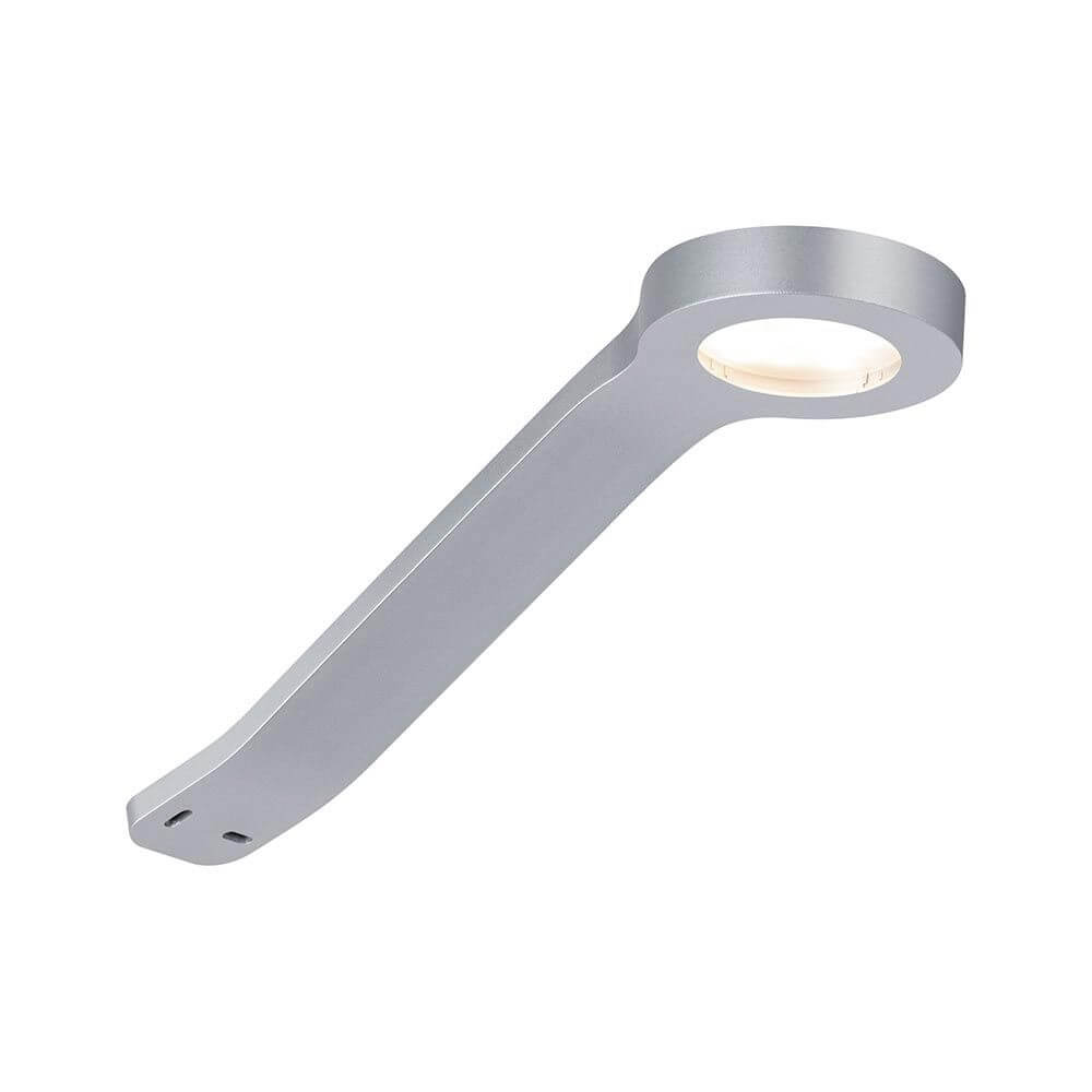 Clever LED Spot Mike Weiß, Chrom-Matt - moderner Designer-Spot mit schlankem Arm und fokussierter Lichtquelle.