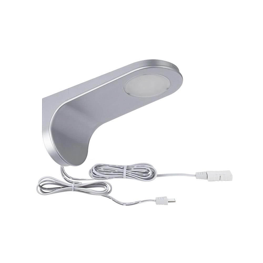 Clever LED Spot Neda Weiß, Chrom-Matt mit flexiblem Kabel für individuelle Möbelbeleuchtung.