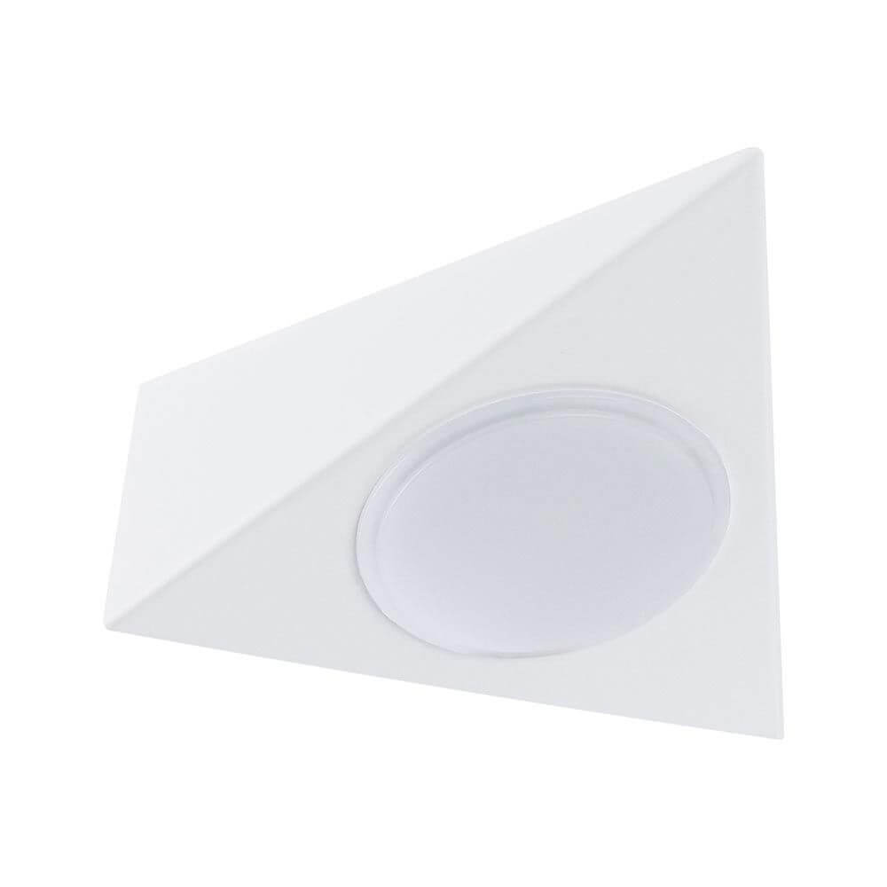 Clever LED Spot Trigo Weiß-Matt in dreieckiger Form für individuelle Möbelbeleuchtung.