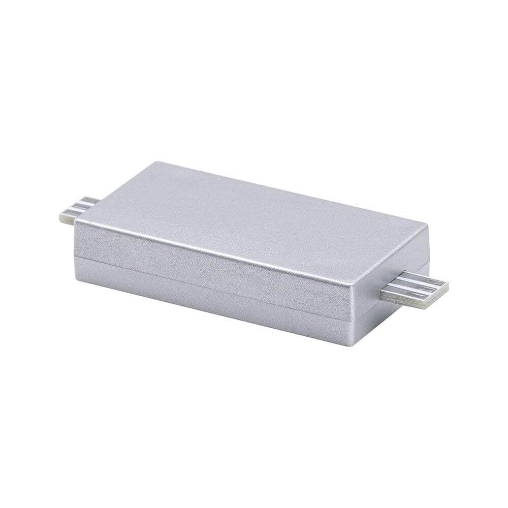 Clever Verbinder Barre 50x25mm Chrom-Matt für individuelle Möbelbeleuchtung und einfaches Verbinden von Barre Spots.