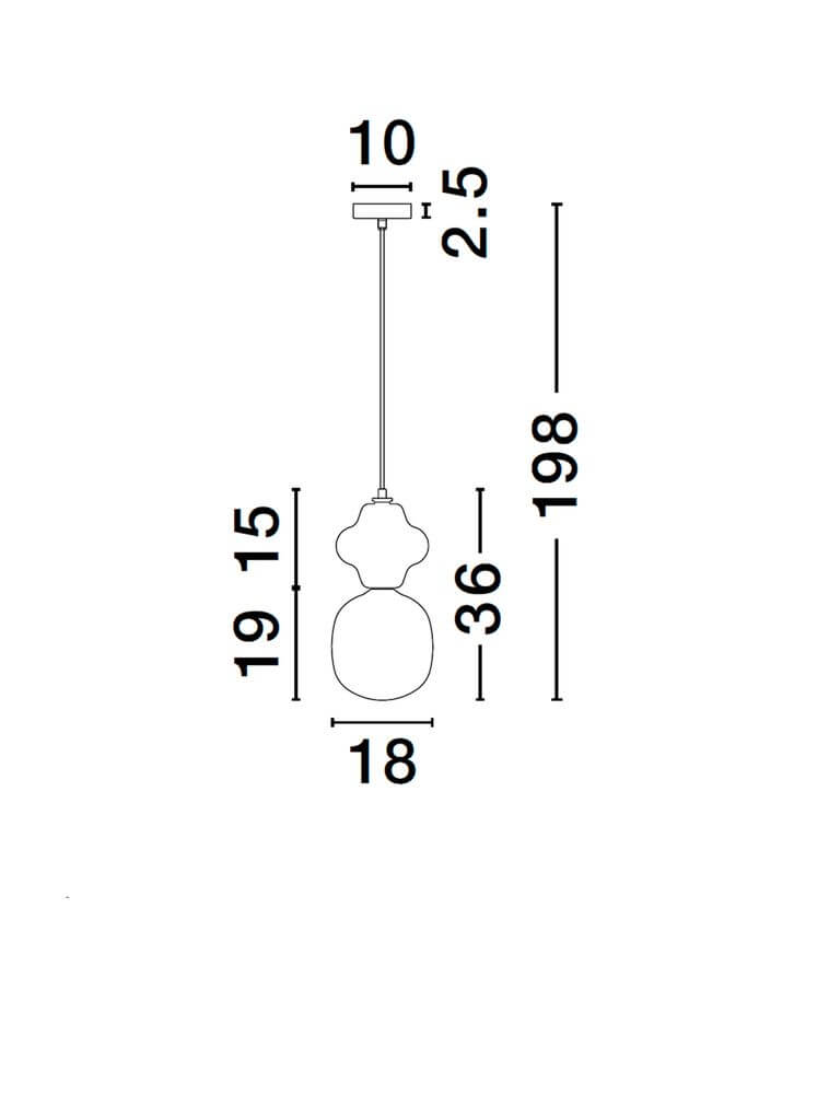 Clio Pendelleuchte Ø 18cm H 198cm