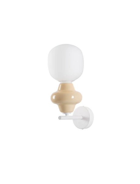 Clio væglampe Ø 15cm E14 i moderne designerform med glas og keramik i bløde toner