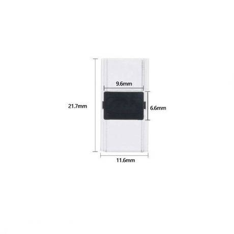 Clip-Verbinder für 2-pol. LED-Strip 10mm für IP20 Flexstripes, Maße 11,6 x 21,7 mm