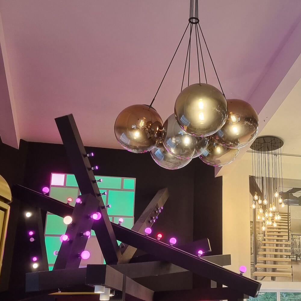 s.luce Cluster glass globe gallery light pendant lamp 7-light