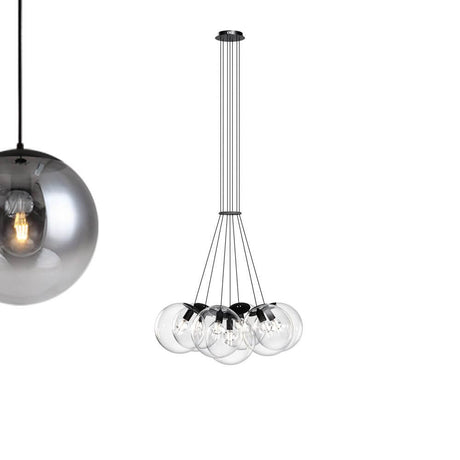 s.luce Cluster Glaskugel Galerieleuchte Hängeleuchte 7-flammig mit Glasblasen für stilvolles Lichtdesign.