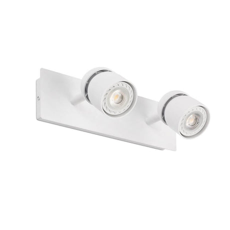 Coco Wandlampe 2-flammig in elegantem Weiß mit drehbaren Lampenschirmen für vielseitige Beleuchtung.
