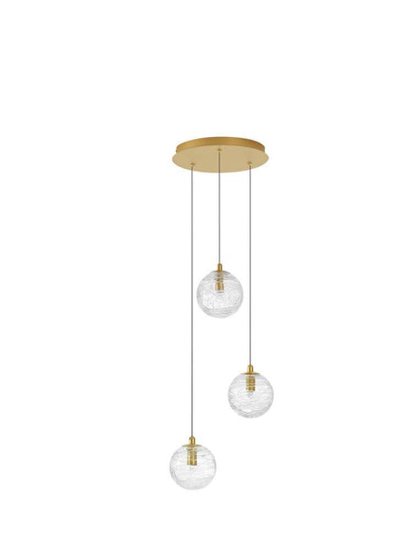 Coen lampada a sospensione a 3 luci Ø 25cm oro, trasparente