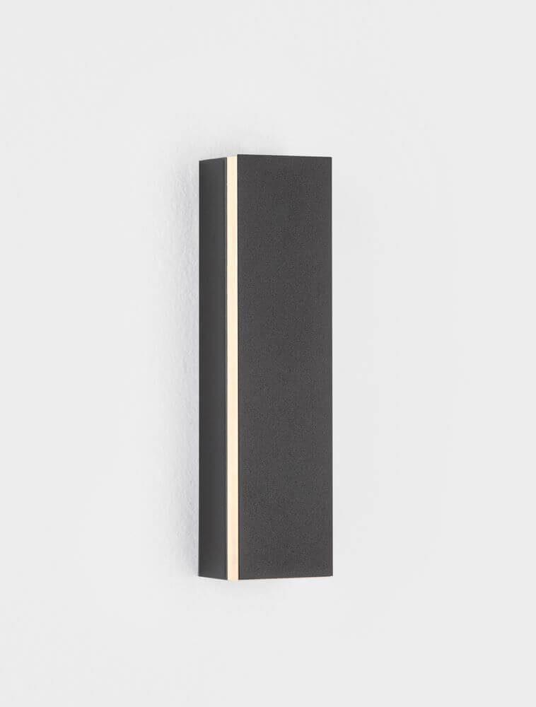 Colby LED Wandleuchte 3000K Schwarz - elegante minimalistische Wandlampe aus schwarzem Aluminium.