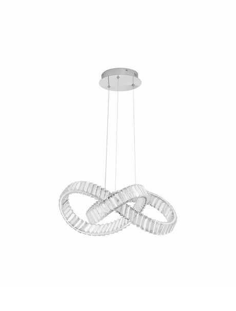Conceto LED Pendel Knyttet Ø 60cm 3500K med luksuriøst design og funklende krystalelementer