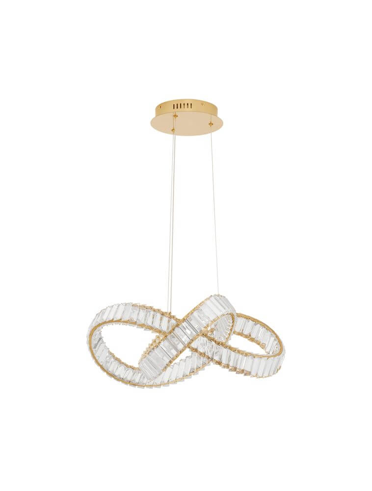 Conceto LED Pendelleuchte Verknotet Ø 60cm 3500K in elegantem Design mit Kristallelementen.