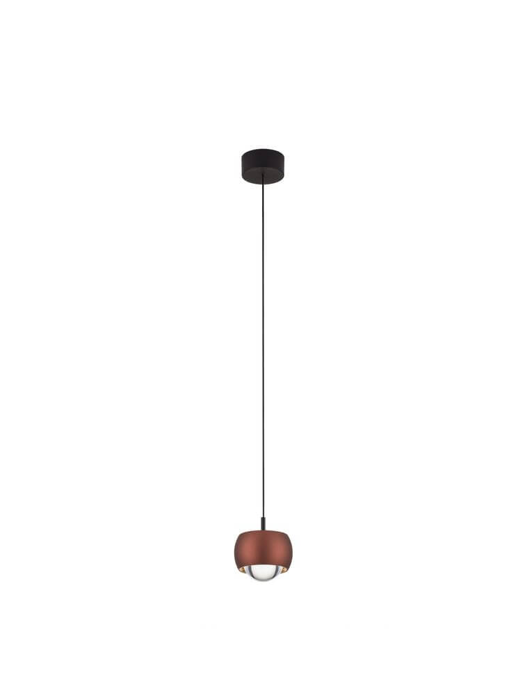 Conga LED Pendelleuchte Ø 9,6cm 3000K in elegantem Goldton mit klaren Acryl-Elementen.