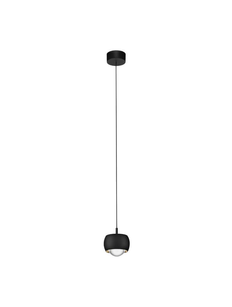 Conga LED Pendelleuchte Ø 9,6cm 3000K, moderne Hängelampe in Schwarz mit eleganten Details.