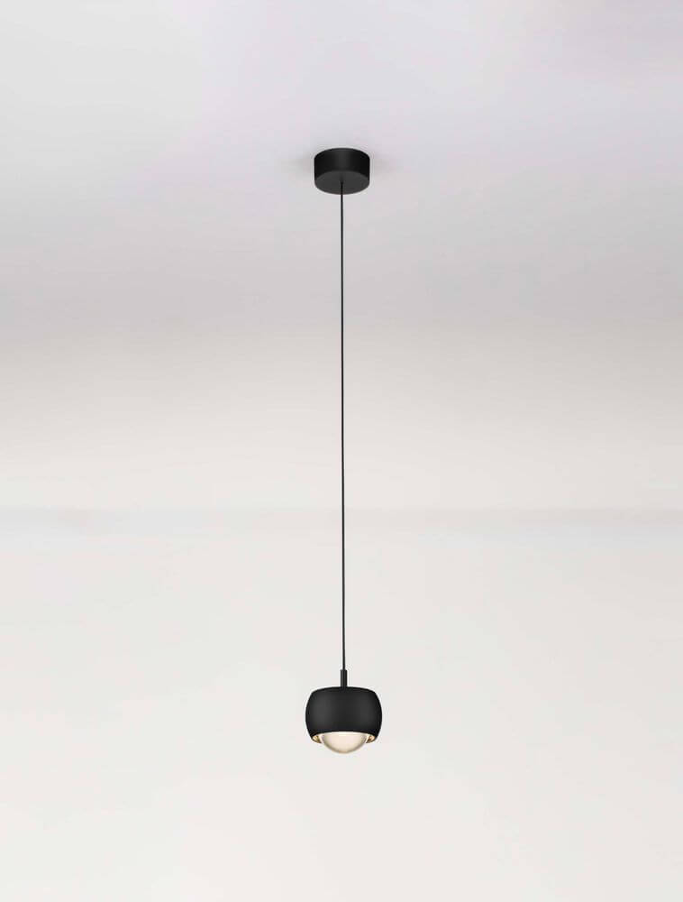 Conga LED Pendelleuchte Ø 9,6cm 3000K in elegantem Schwarz, moderne Deckenleuchte für stilvolle Akzente.