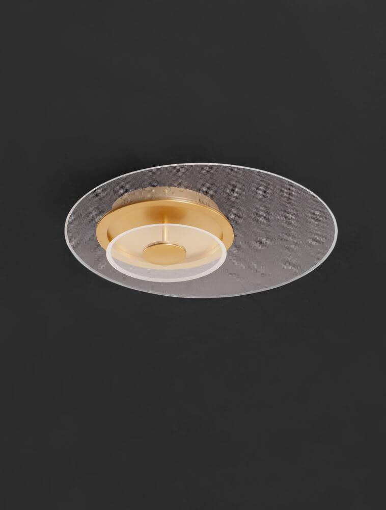 Elegante Copo LED Deckenleuchte 3000K in Gold mit flachem Design für moderne Innenräume.