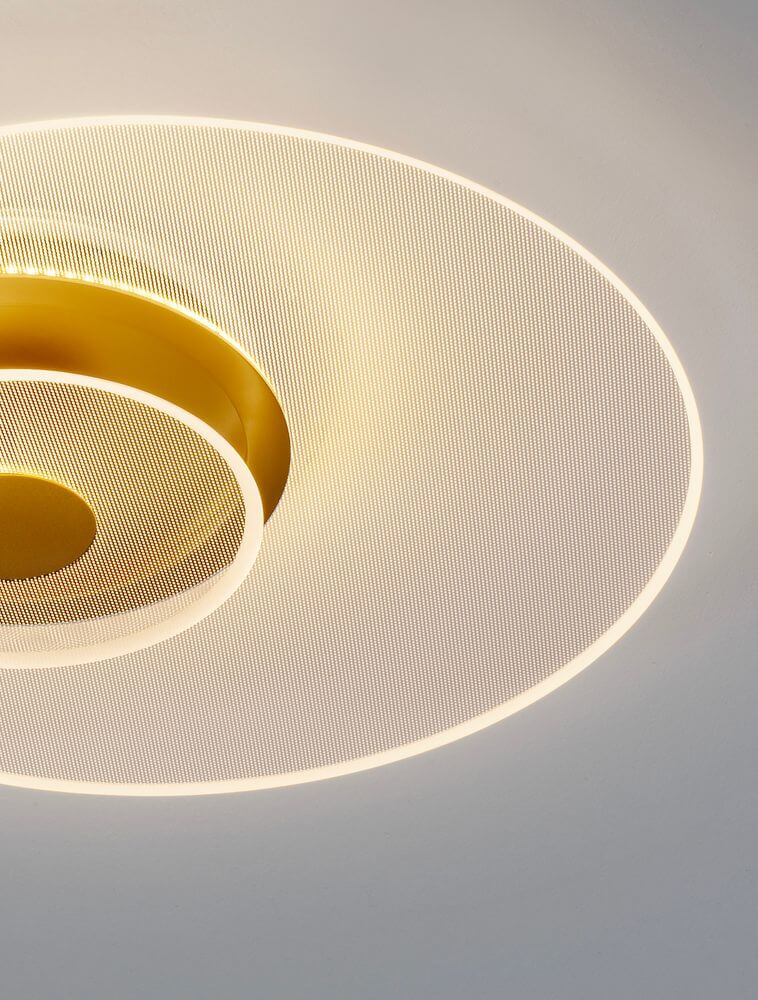 Copo LED Deckenleuchte 3000K in Gold, elegantes Design, energiesparende LED-Beleuchtung, dimmbar für stimmungsvolles Licht.