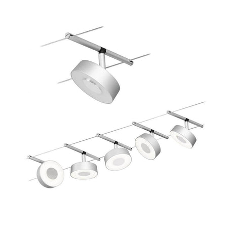 CorDuo LED cable system Circle basic set chrome with 5 LED spots and a modern design for flexible installation