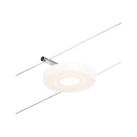 CorDuo LED spot individuel Disc pour système sur câble en chrome mat, idéal pour un montage flexible au mur et au plafond.