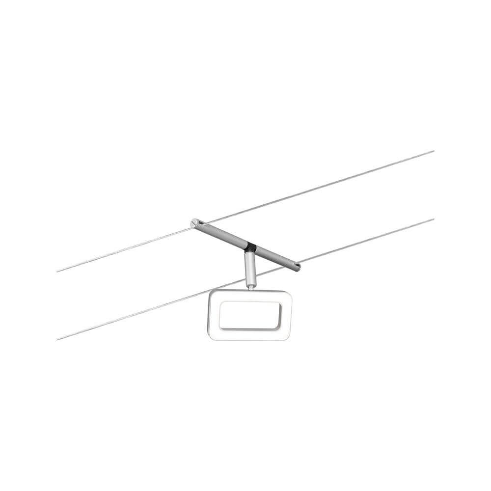 CorDuo LED Seilsystem Frame Einzelspot in Chrom matt, ideal für individuelle Raumgestaltungen.
