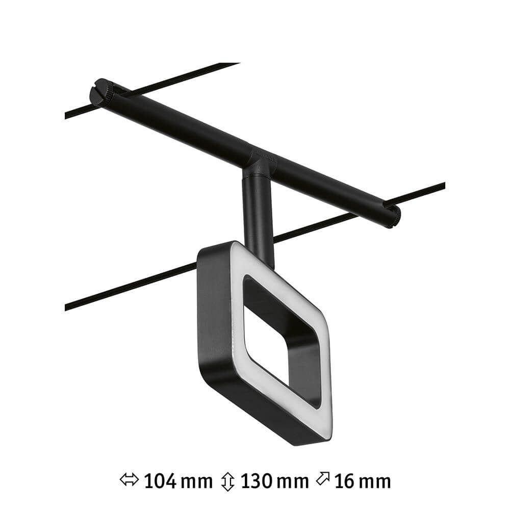 CorDuo LED Seilsystem Frame Einzelspot Schwarz-Matt, Chrom