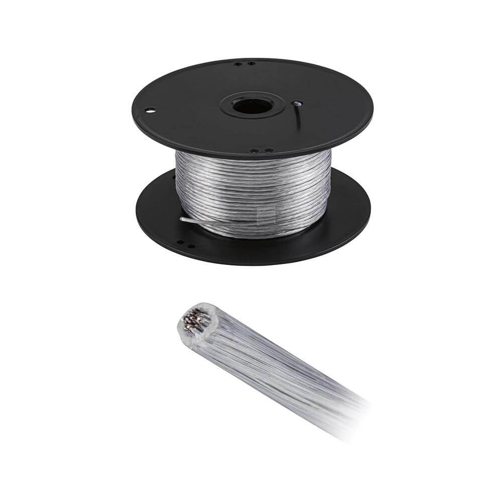CorDuo Seilsystem 100m Spannseil 2,5mm² Transparent auf Rolle, isoliertes Spannseil in transparentem Design.