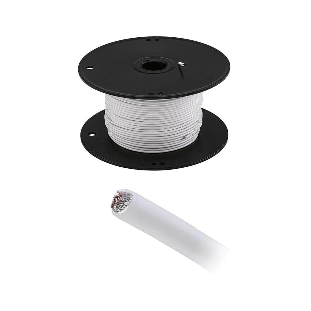 CorDuo Seilsystem 100m Spannseil 2,5mm² Weiß auf Spule mit isoliertem Kabel.