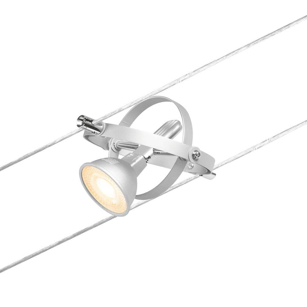 CorDuo Seilsystem Cardan Basis-Set Chrom-Matt mit Deckenstrahler auf Seil