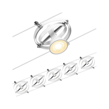 CorDuo cable system Cardan base set White-matt, chrome with flexible mounting option on wall or ceiling.