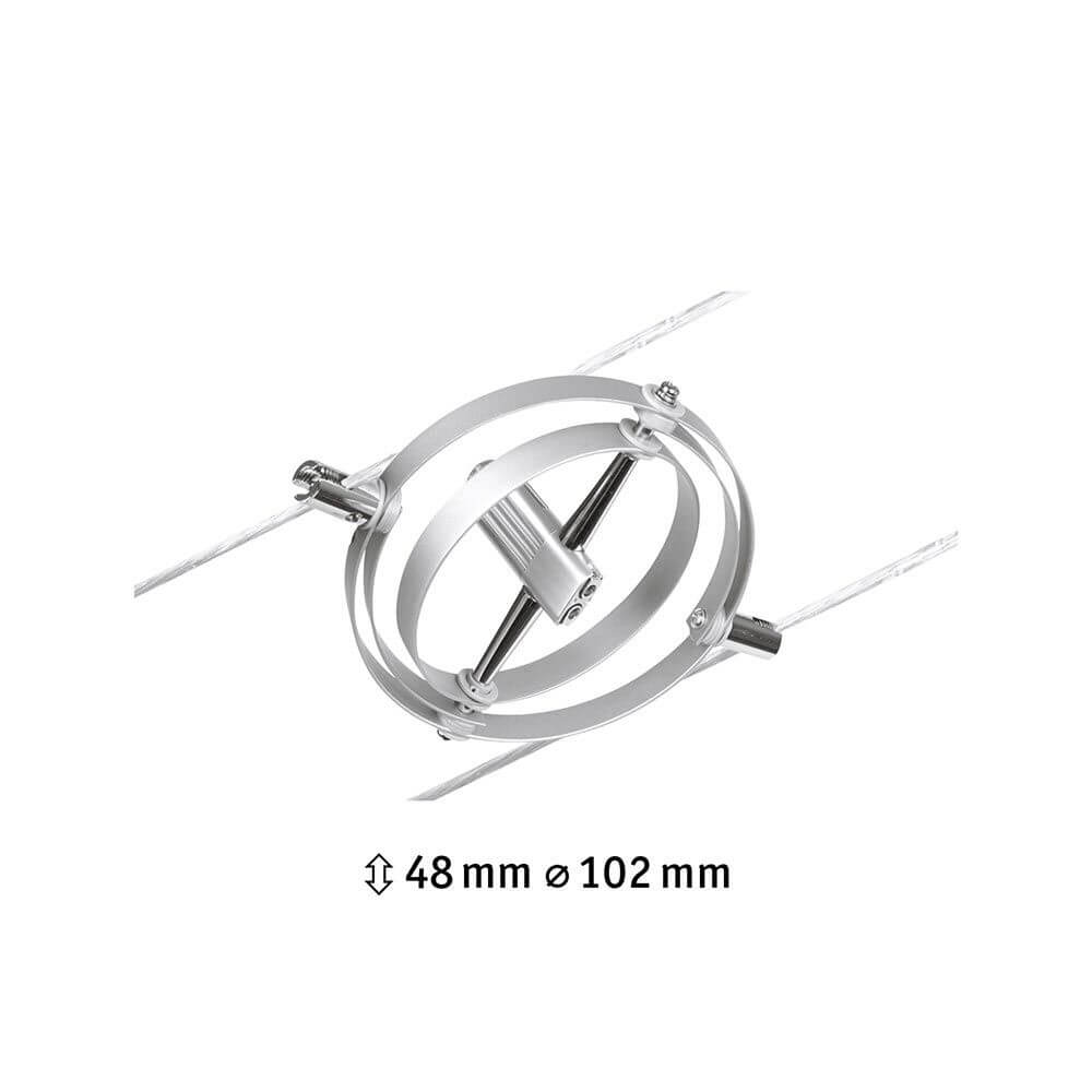 CorDuo Seilsystem Cardan Einzelspot Chrom-Matt Einzelspot in Chrom‑matt, flexibel montierbares Seilsystem, ø102 mm, Höhe 48 mm