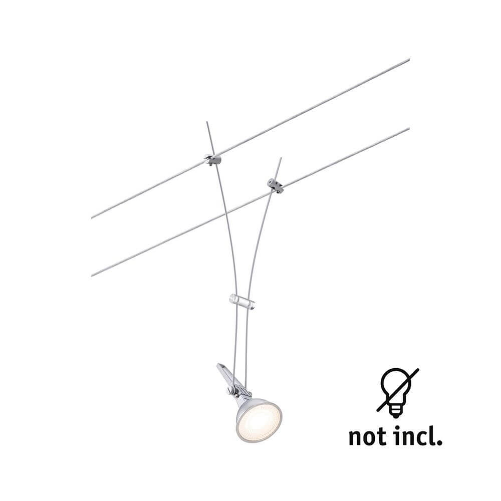 CorDuo Seilsystem Comet Einzelspot in Chrom matt, ideal für flexible Decken- und Wandmontage.