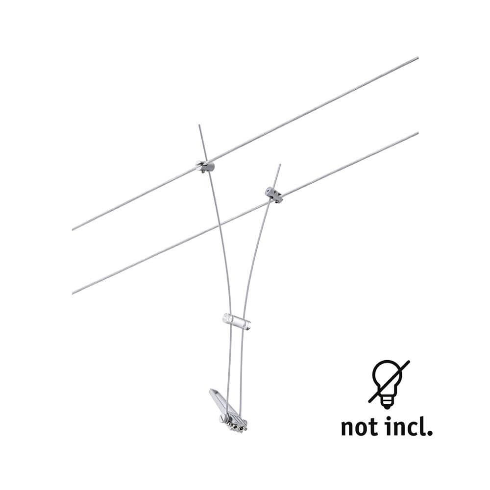 CorDuo Seilsystem Comet Einzelspot in Chrom matt, Wand- und Deckenmontage, flexible Gestaltungsmöglichkeiten.