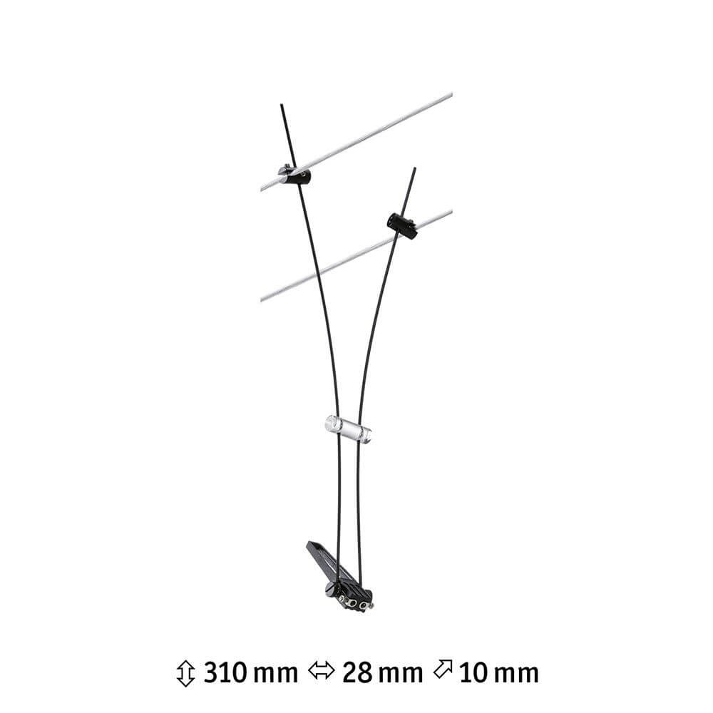CorDuo Seilsystem Comet Einzelspot Schwarz-Matt Dimmbar mit flexibler Montageoption.