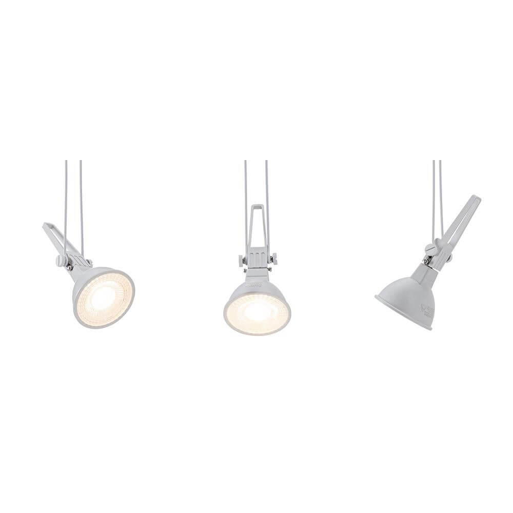 CorDuo Seilsystem Comet Einzelspot Weiß-Matt Dimmbar an Seilsystem, einstellbarer weiß-matter Einzelspot zur Wand- oder Deckenmontage