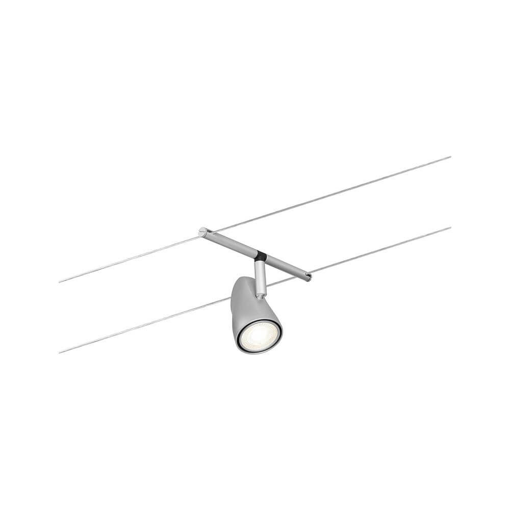 CorDuo Seilsystem Cup Basis-Set Chrom-Matt Einzelspot an Seilsystem, Chrom matt, wand- oder deckenmontierbar, flexibel verstellbar