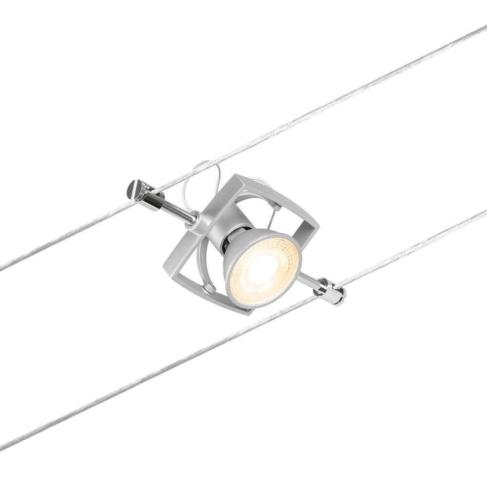 CorDuo Seilsystem Mac II Basis-Set Chrom-Matt mit Spot an Seil montiert